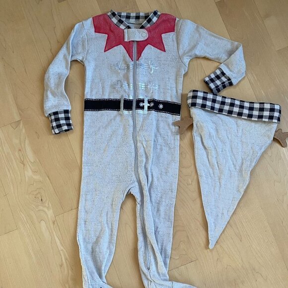 pl Sleep By Petit Lem Footed Pajama Unisex Sleeper Bnwot Holiday Xmas W Hat - Picture 2 of 4